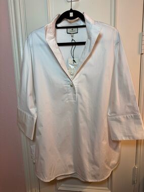 Tuckernuck Cream V-Neck Popover Blouse